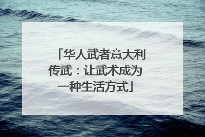 华人武者意大利传武：让武术成为一种生活方式
